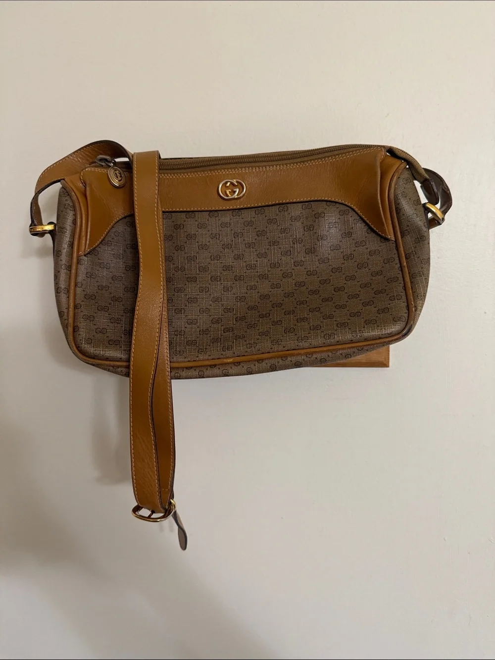 Gucci Tan/Brown Monogram Crossbody Bag